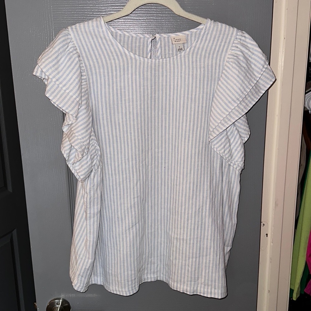 Target A New Day Linen Ruffle Shirt